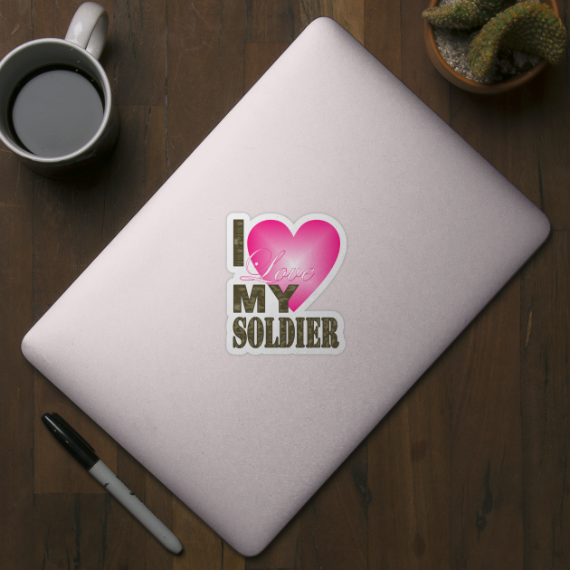 1980s camo camouflage I Love My Soldier Military Family by Tina